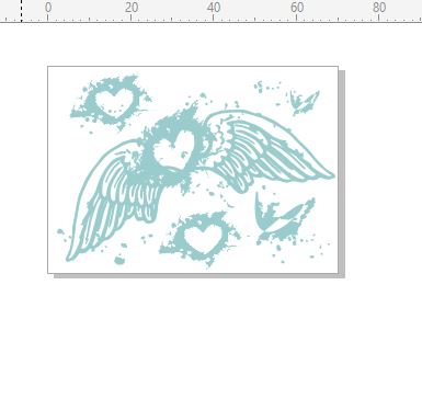 heart wings stamp 50 x 70. RUBBER ONLY